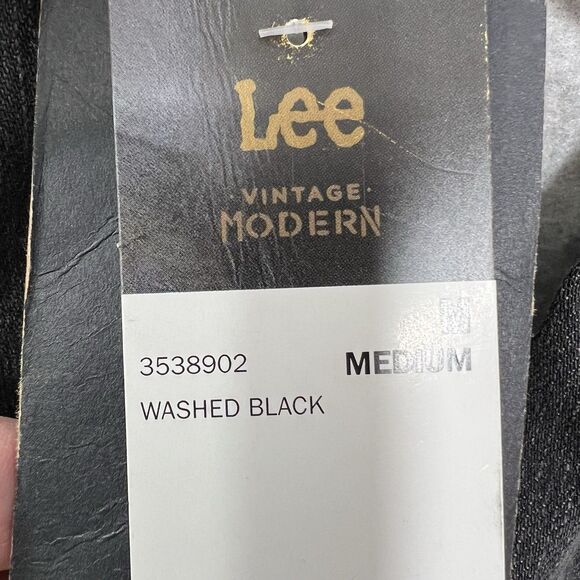 Vtg Style Lee Denim Jean chore Coat Barn Duster Mens MEDIUM Blk Trench Oversized - Picture 16 of 16